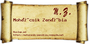 Mohácsik Zenóbia névjegykártya